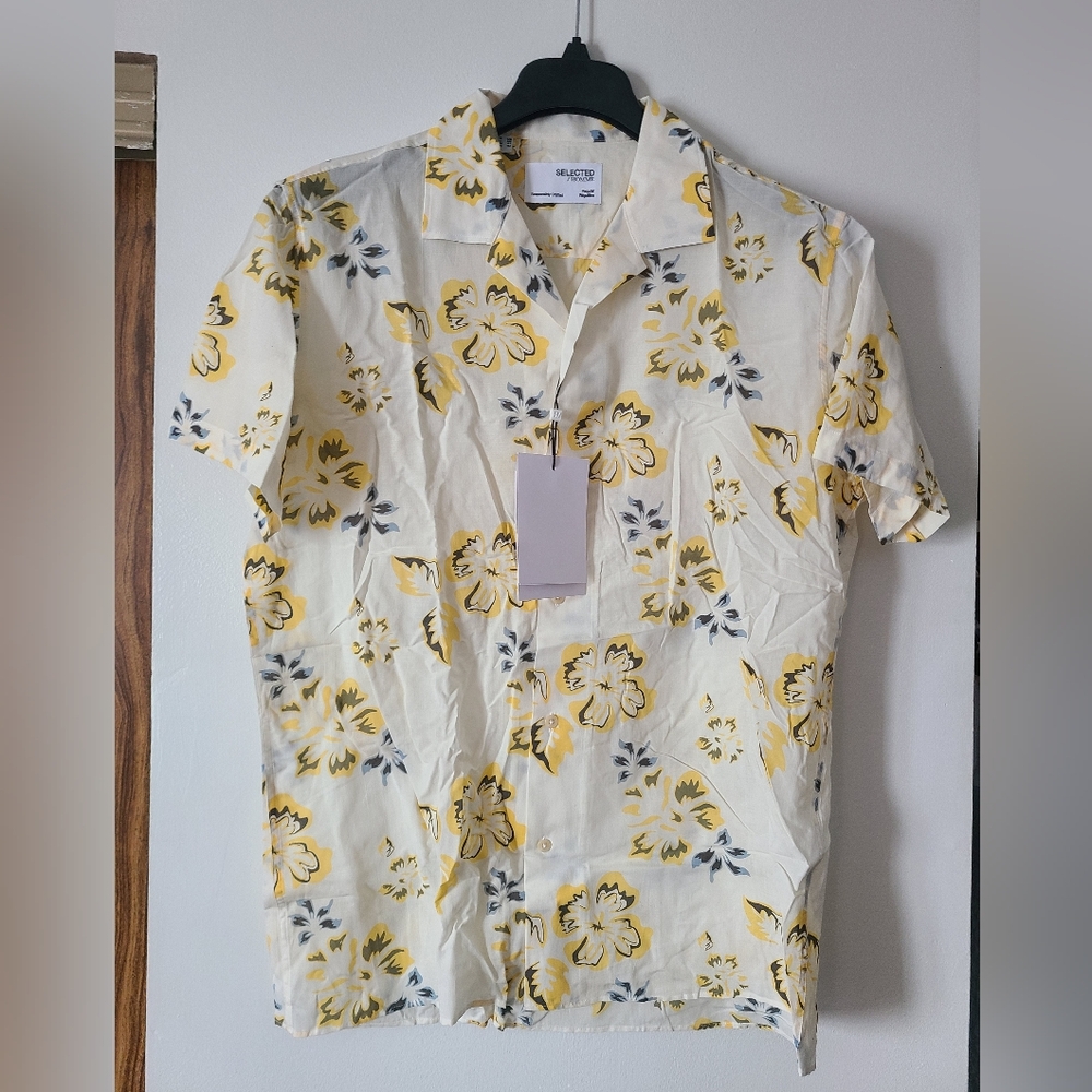 SELECTED Homme Mens Button Up T-Shirt Mens Size Large